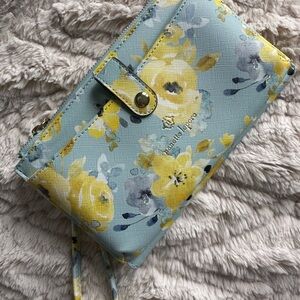 Floral Blue and Yellow Women's Clutch